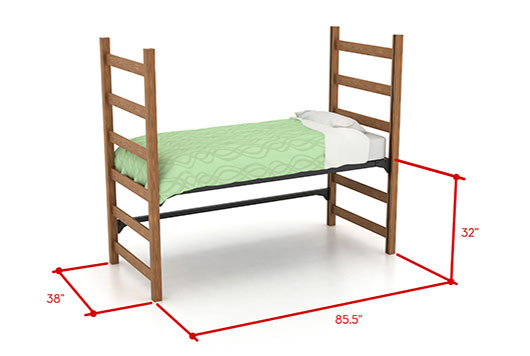  Medium lofted bed with dimensions