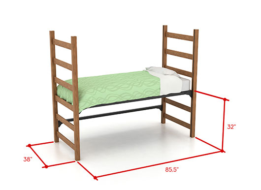 Medium lofted bed with dimensions