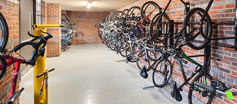 Bike room with bikes.