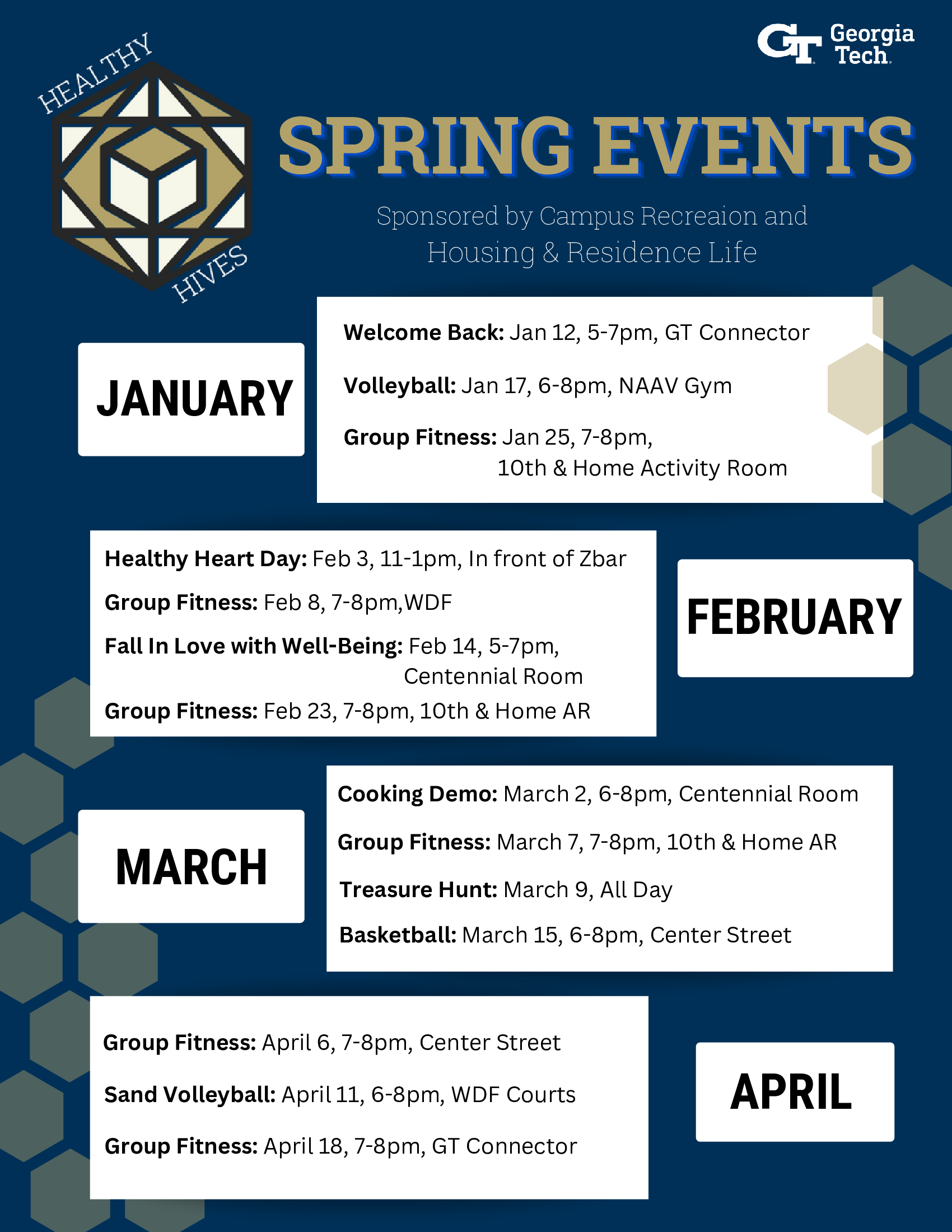 Spring Events January-April